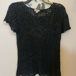 Black Crochet Women Top